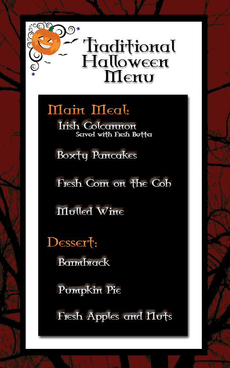 Halloween menu2 Archival Moments