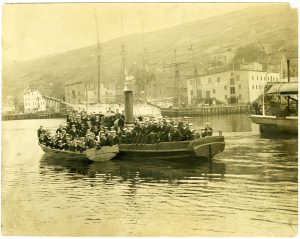 Photo Credit: The Rooms Provincial Archives. A 11-165; Departure of the Newfoundland Detachment to the Great War (Naval Reservists embarking for England, 1914.