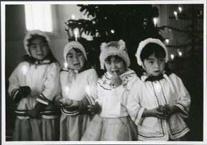 Photo Credit: The Rooms Provincial Archives: A 59-19; Four Inuit children during Christmas event, Nain.