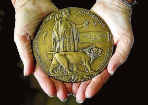 The Memorial Plaque (Death Penney) was issued after the First World War to the next-of-kin of all Newfoundlanders and Empire service personnel who were killed as a result of the war.